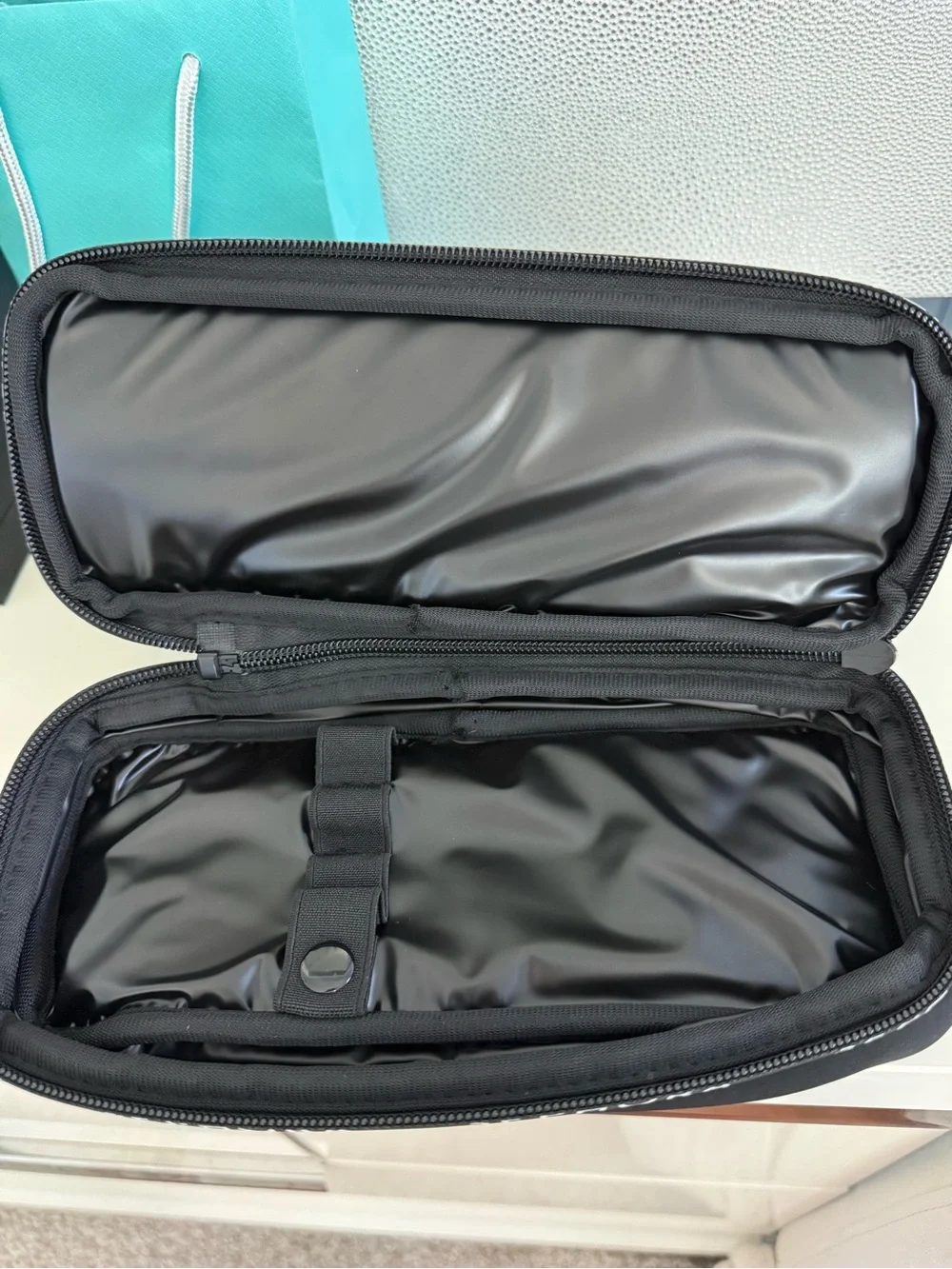 Sephora Black and White Logo Makeup Bag with bottom compartment BRAND NEW